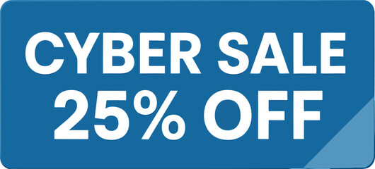 Cyber monday sales twenty five percent off promotional discount banner for online shopping