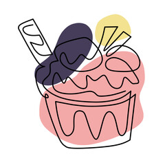 vector illustration of a cartoon dessert