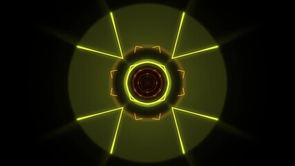 dynamic digital interface featuring animated neon rings and pulsating effects - Powered by Adobe