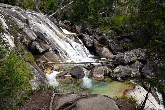 Long Waterfall (slovak: Dlhy vodopad) - one from the complex of waterfalls in the Cold Water Valley in the Slovak High Tatras