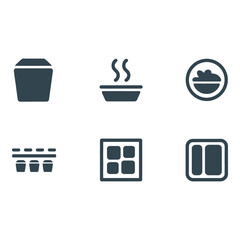 Simple food and drink icons for menus and apps