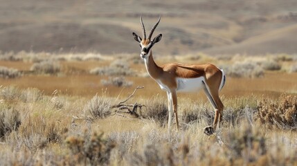 Graceful Antelope Standing in Wilderness