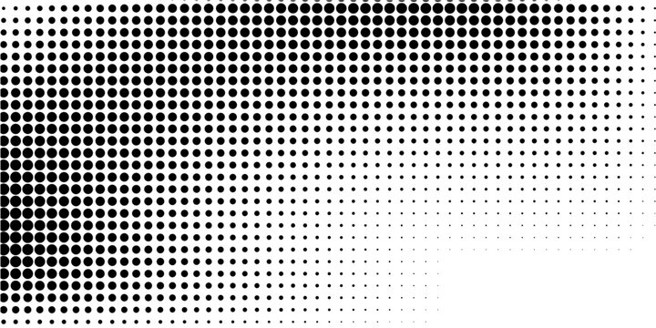 fun beautiful black and white shadow halftones retro pop art funky urban colorful comic book. Dotted halftone gradient texture. Vanishing polka dot background. Repeating dots gradation pattern backgro