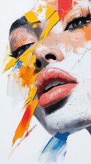 Colorful abstract portrait of a female