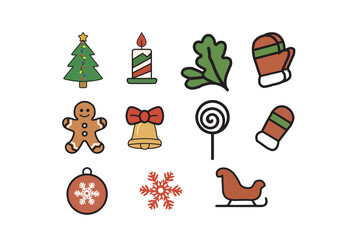 christmas icons set