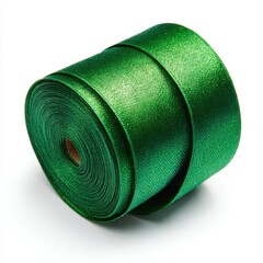 Vibrant green satin ribbon roll for crafts and decorations