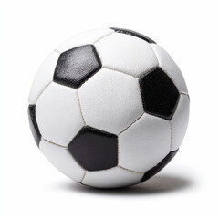 Classic black and white soccer ball on white background for sports enthusiasts. National Soccer Day