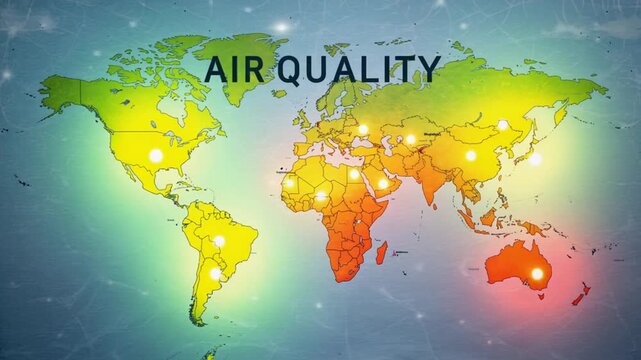 Map showing air quality.