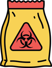 Biohazard Waste Packet Icon for Medical Garbage Disposal and Safety Handling