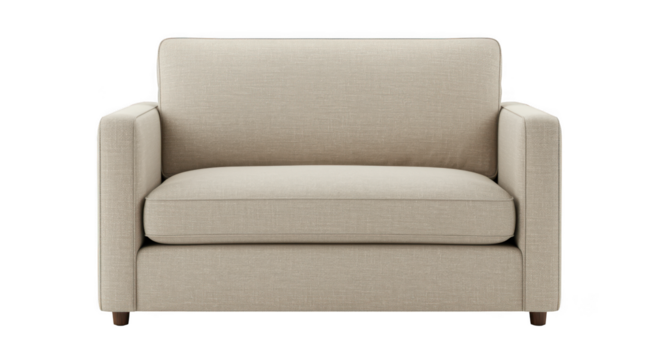 Comfortable beige armchair isolated on transparent background