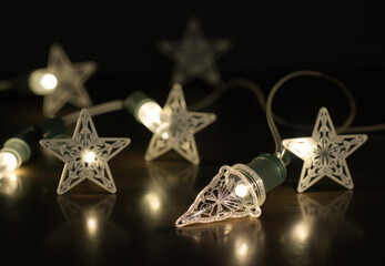 String of Star and Bell-Shaped Christmas Lights