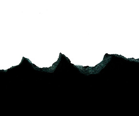 Black Torn Paper Edge Texture on White Background