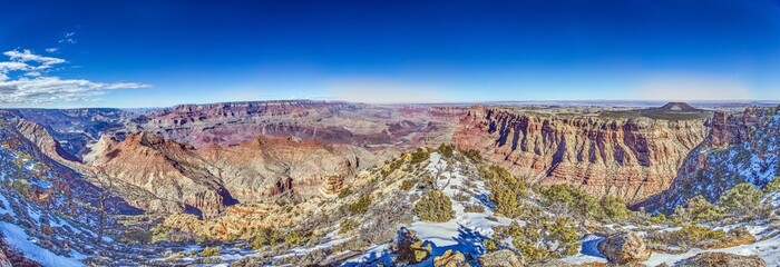 Grand Canyon wide winter panorama landscape