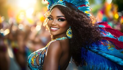 Samba dancer at Brazil carnival.