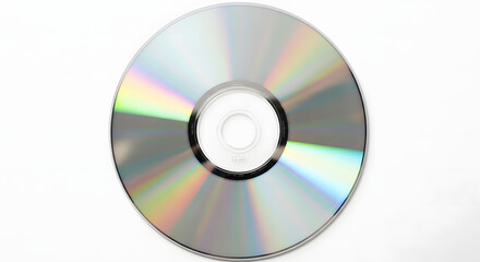 Compact Disc on White Background representing Storage Media and Data Transfer