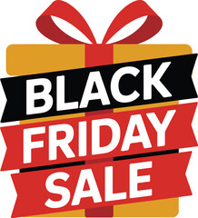 Black friday sale gift box promotion advertising discount offer shopping event vector