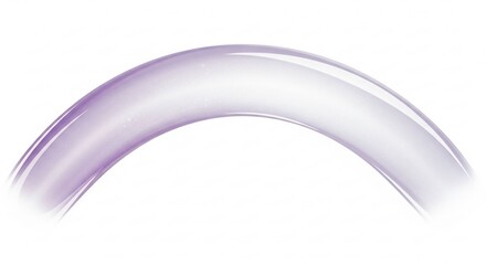 Curved transparent tube with purple gradient isolated on white background
