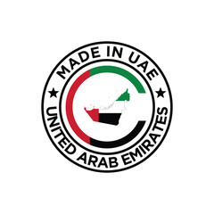 made in uae label design template 
