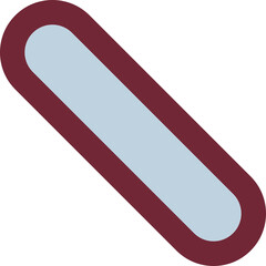 Maroon Oval Outline With Light Blue Inner Oval Shape Isolated On White Background Geometric Simple Abstract Design