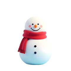 Cute Snowman with Carrot Nose Isolated on transparent Background