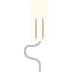 Minimalist Vector Illustration of a Tampon With String on Transparent Background