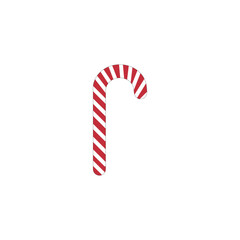 Obraz premium A perfectly rendered, single red and white striped candy cane vector, the quintessential symbol of traditional Christmas joy and winter sweetness.