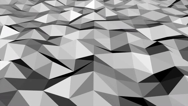 threedimensional digital visuals featuring undulating polygonal fields and flowing facets