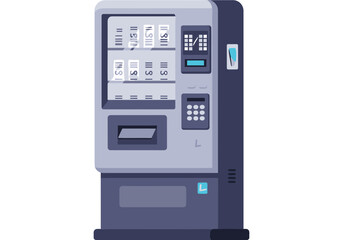 Ticket Vending Machine Flat Vector Icon