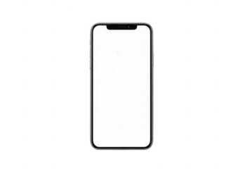 Modern smartphone display isolated on transparent background