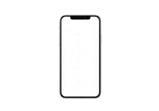 Modern smartphone display isolated on transparent background
