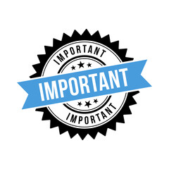 Important Badge with Blue Ribbon and Stars in 3D Cartoon Seal Illustration
