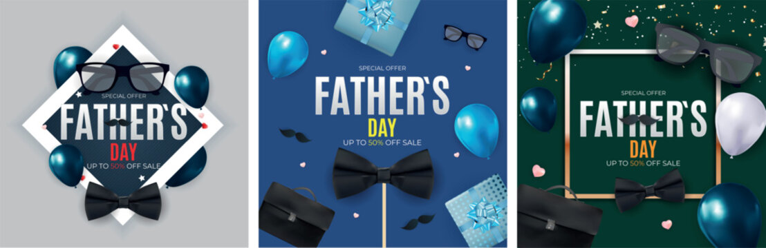 An illustration of a tie and text Happy Father's Day in celebration of fathers day - Powered by Adobe