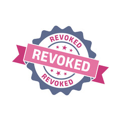 Revoked Badge with Pink Ribbon and Stars in 3D Cartoon Seal Illustration
