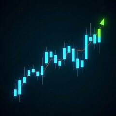 Investment finance chart,stock market business and exchange financial growth graph.3D, 4K