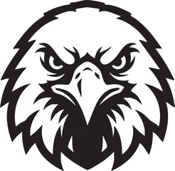 Fototapeta premium Bold and striking graphic illustration of an eagle's head, conveying a fierce and determined spirit, perfect as a symbol of power, independence, and unwavering focus