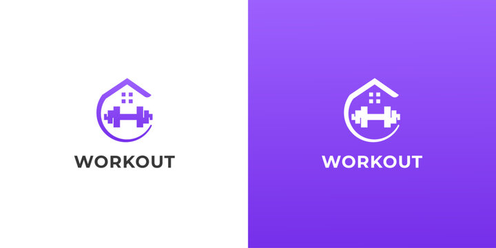 Home Workout Logo Design  Modern Digital Fitness Branding