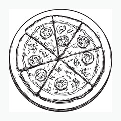 vector illustration of a pizza
