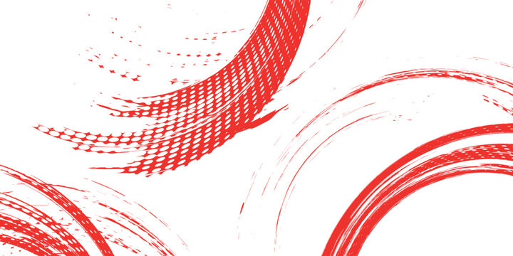 A vibrant red brush stroke curves across a white backdrop, ideal for design elements, artistic projects, or overlay effects, transparent.