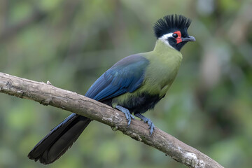 Fototapeta premium Knysna Turaco Majesty, The Vibrant Lourie of Birds of Eden