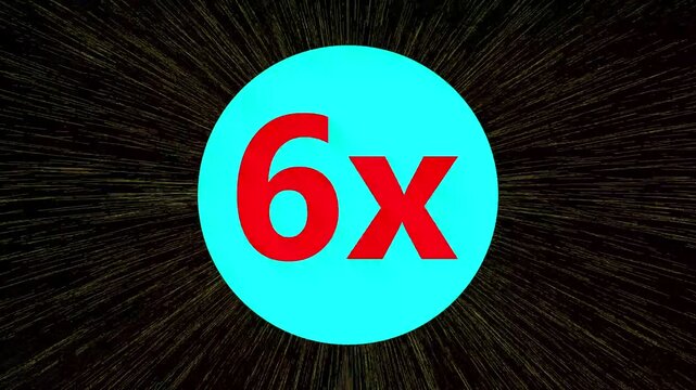 Blue circle with red x9 animation spinning on black background motion graphics