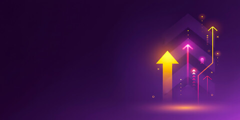 Growth up arrow sign business success graphic design on illustration concept web banner background of abstract direction icon symbol market trend. 4K
