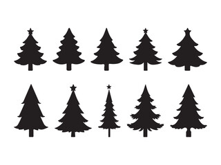 Set of Christmas Tree Silhouettes &ndash; Holiday Vector Icon Pack