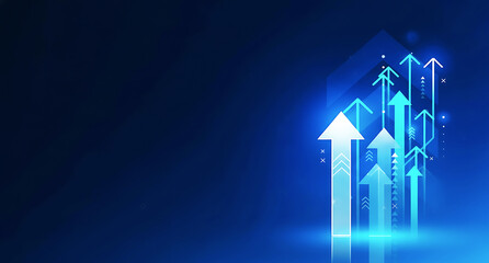 Growth up arrow sign business success graphic design on illustration concept web banner background of abstract direction icon symbol market trend. 4K