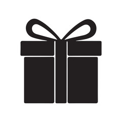 Gift Box Silhouette Icon &ndash; Present and Holiday Decoration Vector