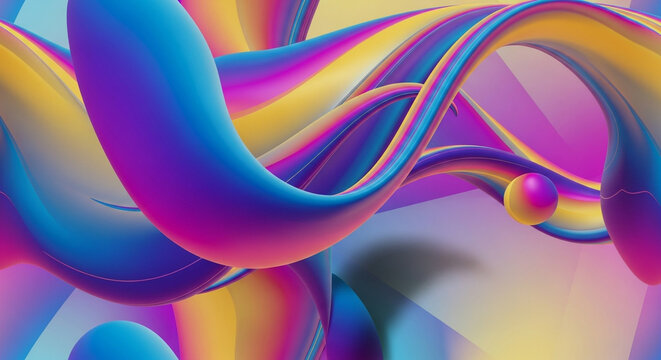 Stunning flowing abstract design with vibrant colors for modern branding or futuristic tech visuals, perfect for eye-catching website backgrounds and creative projects