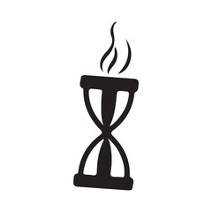 Smoking Hourglass Silhouette Icon &ndash; Time Passing, Countdown, Hot Steam Symbol