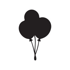 Balloons Silhouette Icon &ndash; Party Decoration, Celebration Symbol Vector