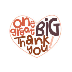 Heart-Shaped One Great Big Thank You Typography Design
