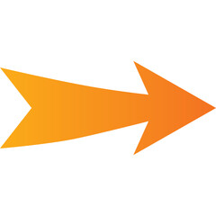 Orange Arrow Symbol Pointing Forward With Gradient Effect On White Background And Transparent Background