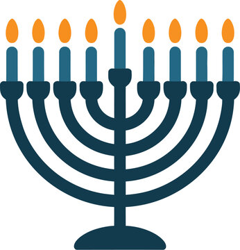 Hanukkah menorah vector illustration for jewish holiday celebration and religious symbol